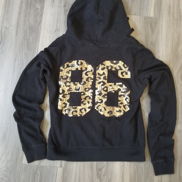 PINK Victoria's Secret Tops - VS PINK Bling leopard cheetah zip hoodie 86